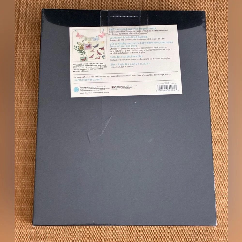 Martha Stewart Crafts Black Collector Shadow Box 8.75x11.25 Specimen Pins NIP